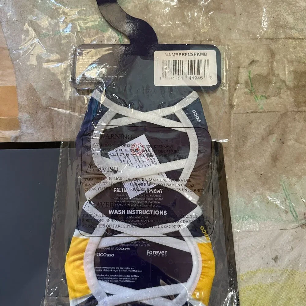 Milwaukee Brewers Face Cover Mask 2 Pack Washable Reuseable Unisex